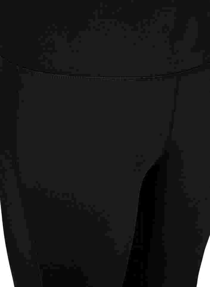 Ankellånga leggings med blixtlås, Black, Packshot image number 2