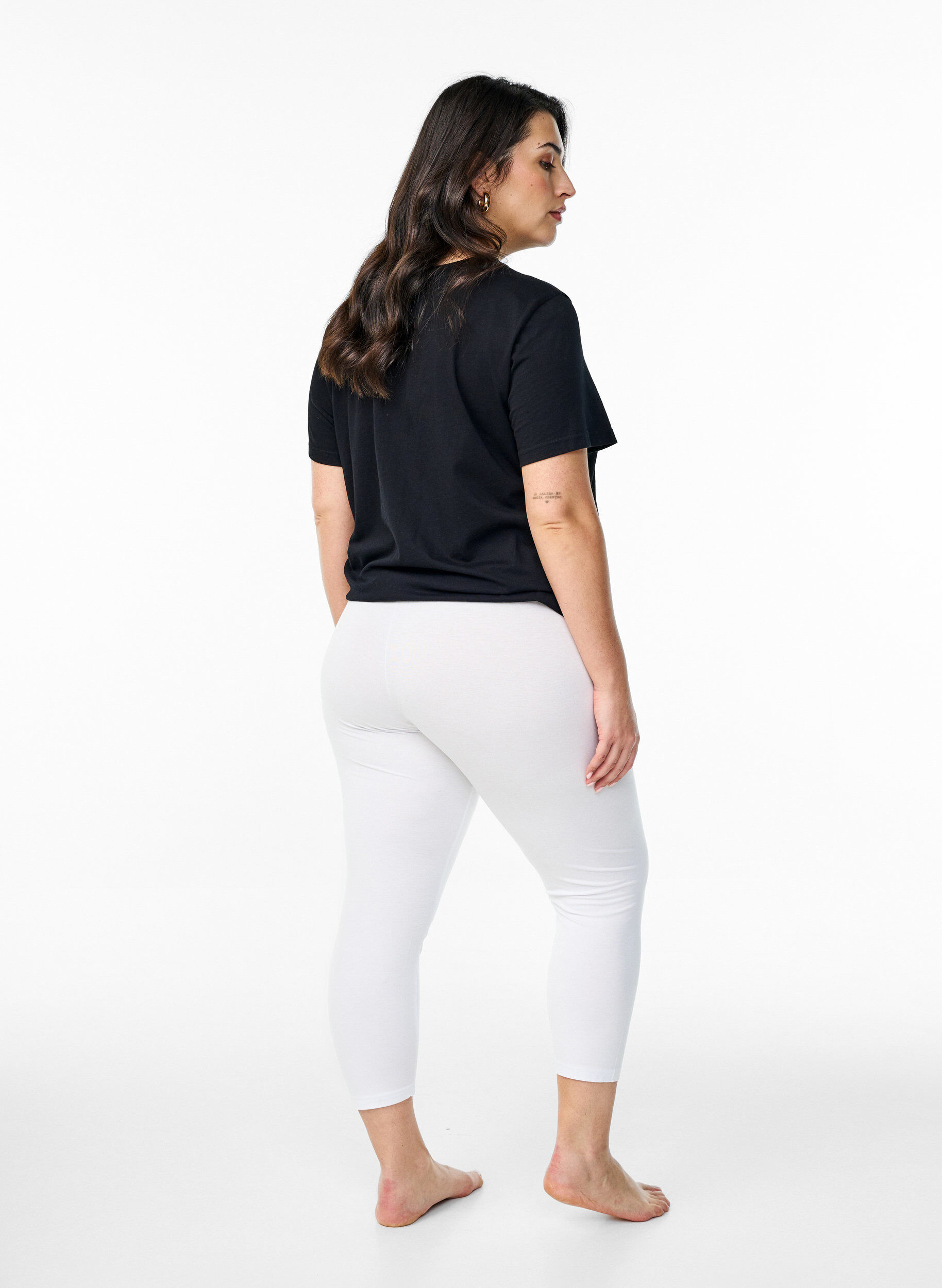 Zizzi3/4 bas-leggings, Vit, Model image number 2