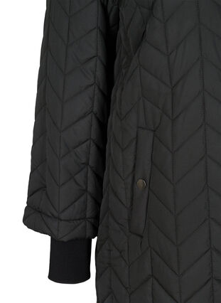 Quiltad lättvikts-termojacka med fickor, Black, Packshot image number 3