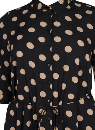 FLASH – Skjortklänning med tryck, Black Brown Dot, Packshot image number 2