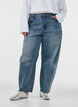 Barrel fit jeans med sliten tv&auml;tt, Bl&aring;, Model image number 2