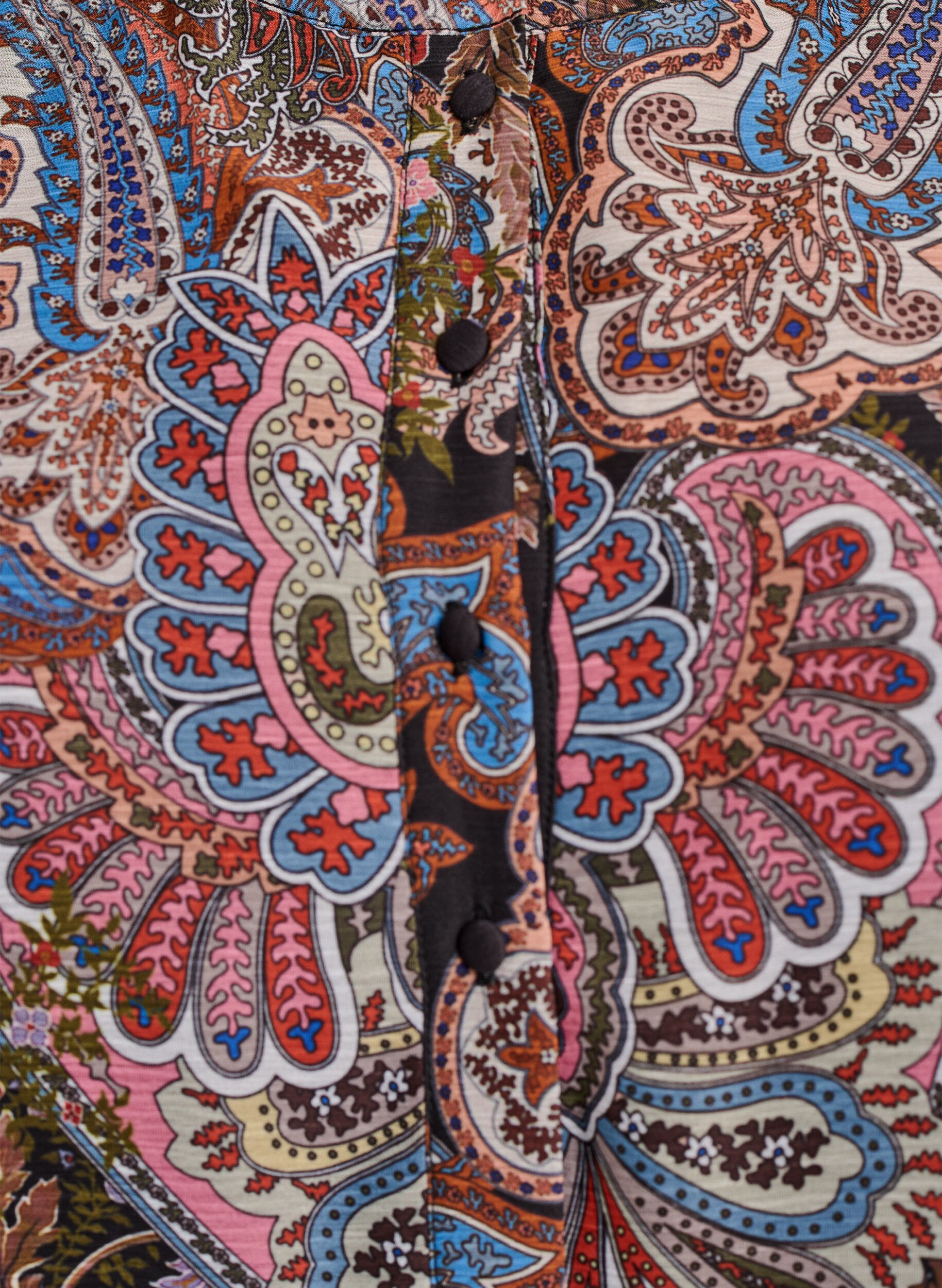 Zizzi Midikl&auml;nning med paisleydetaljer och l&aring;nga &auml;rmar, Svart, Packshot image number 2