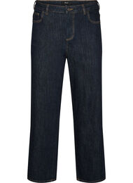 Straight fit Kiana jeans med h&ouml;g midja, Bl&aring;
