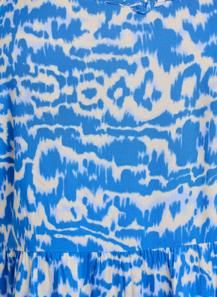 Midi-bandklänning med smockad rygg, Blå, Packshot image number 2