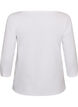 Bas-T-shirt med b&aring;tringning och 3/4-&auml;rmar, Vit, Packshot image number 1