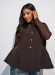 Kritstrecksrandig v&auml;st med peplum, Brun, Model image number 0