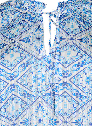 Långärmad blus med volanger och tryck, Birch Graphic AOP, Packshot image number 2
