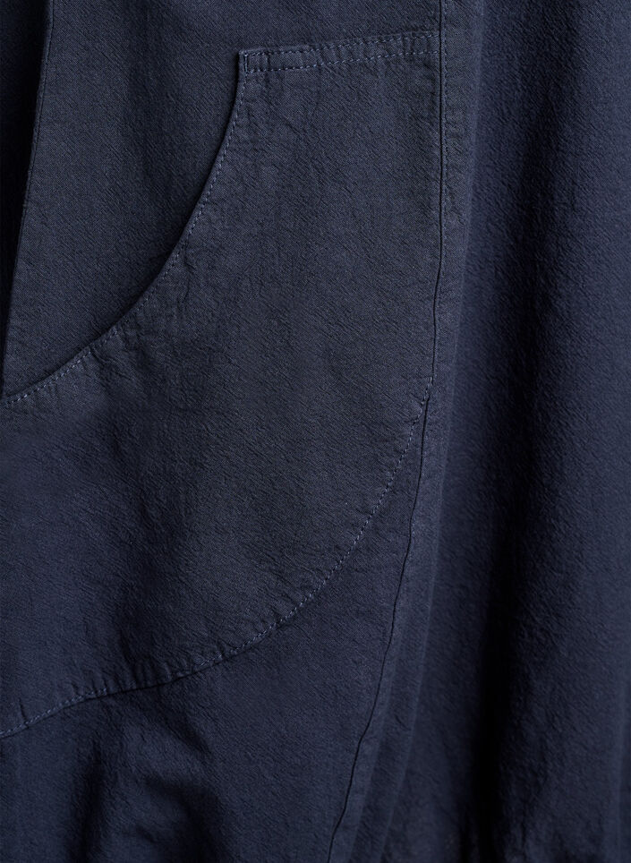 Kort&auml;rmad kl&auml;nning i bomull, Bl&aring;, Packshot image number 3