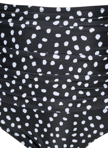 Bikinitrosa med extra hög midja i tryck , Black White Dot, Packshot image number 2
