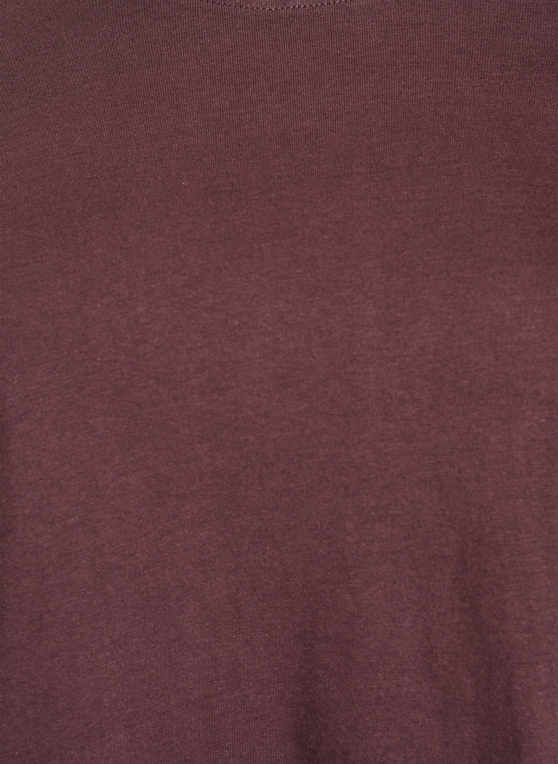 ZizziEnkel t-shirt i bomull med rund halsringning, Brun, Packshot image number 2