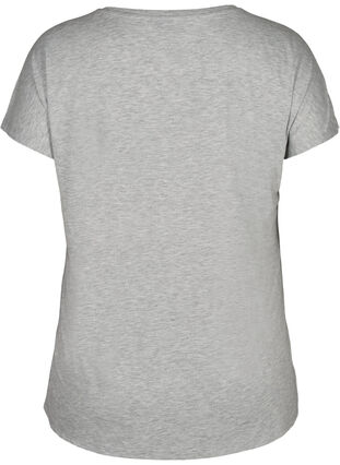 Tränings-t-shirt med tryck på bröstet, Light Grey Melange, Packshot image number 1