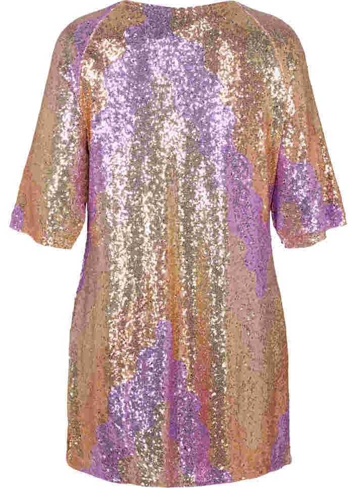 Paljettklänning med 3/4-ärmar, Gold Mulit Sequins, Packshot image number 1