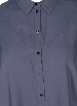 Lång enfärgad skjorta i viskosblandning, Odysses Gray, Packshot image number 2