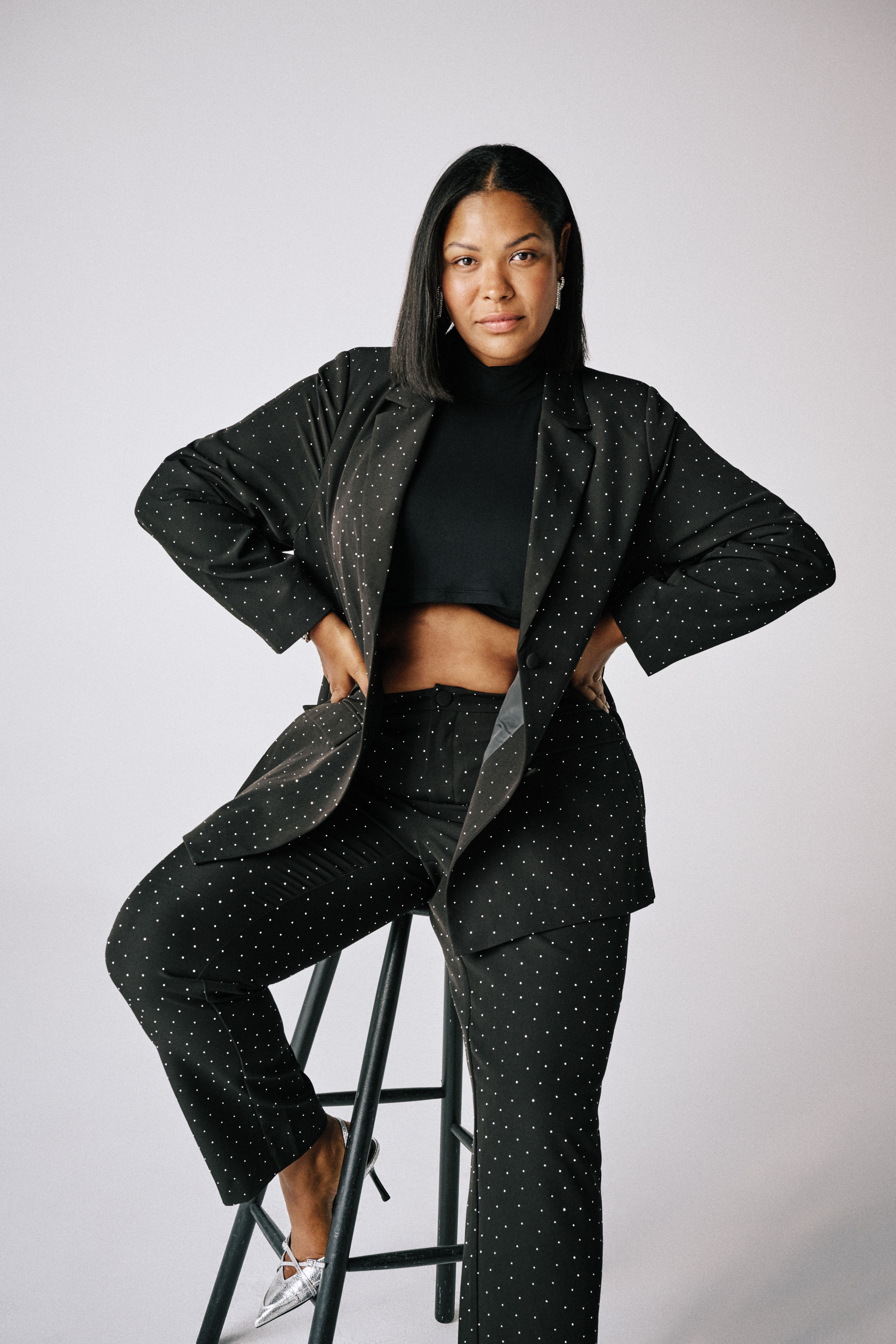 Blazerset med strass, , Model