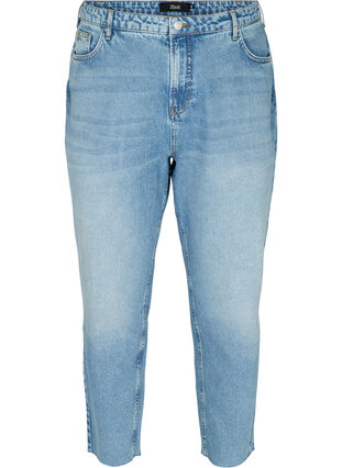 Croppade mom fit Mille jeans med lös passform, Light blue denim, Packshot image number 0