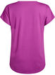 Kort&auml;rmad tr&auml;nings-t-shirt med v-ringning, Lila, Packshot image number 1