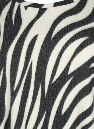  Blus med zebramönster och 3/4 ärmar, White Zebra, Packshot image number 2
