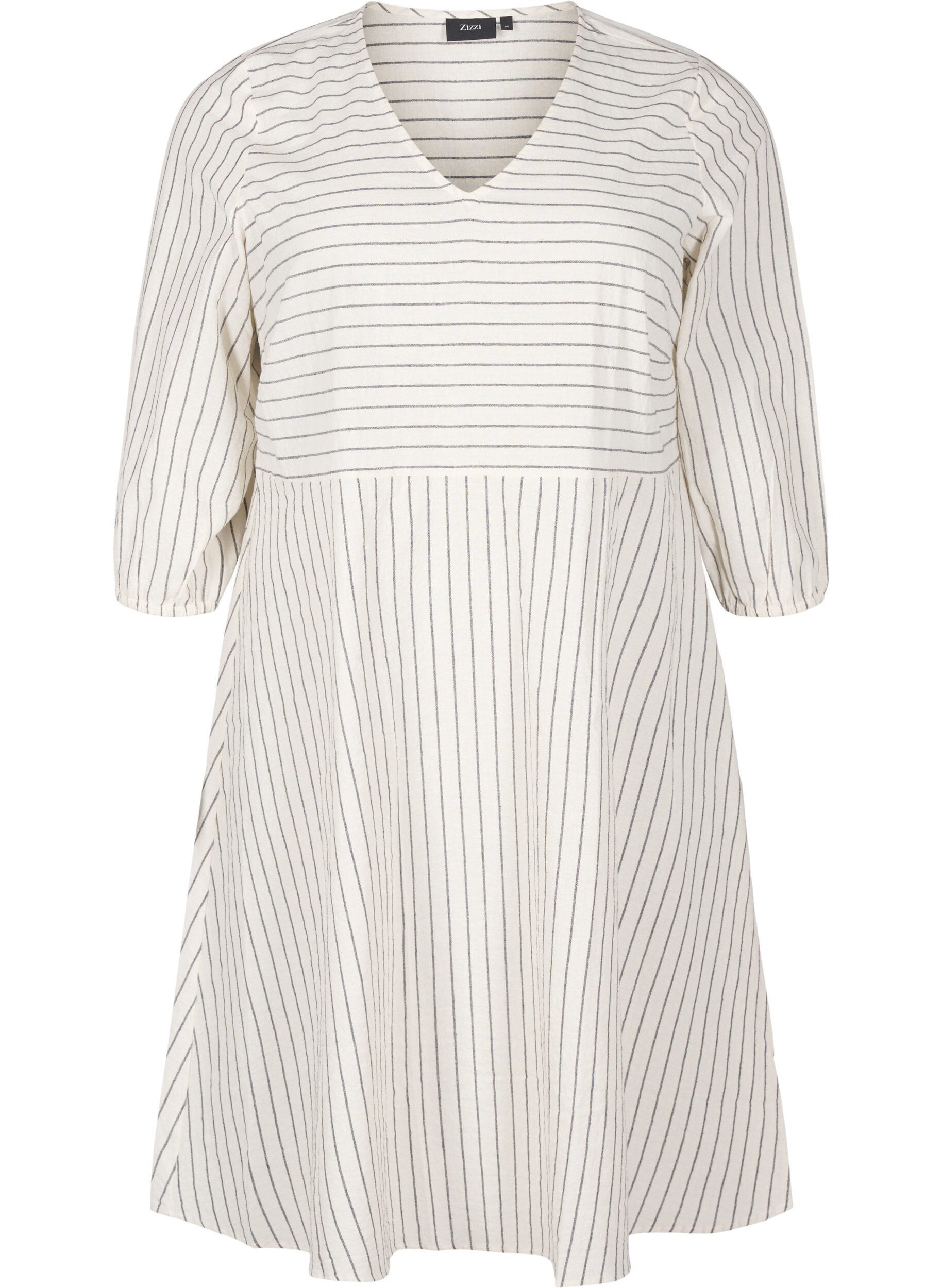 Kn&auml;l&aring;ng kl&auml;nning med r&auml;nder och 3/4 &auml;rmar