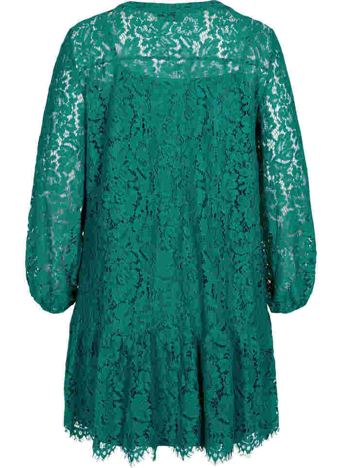 Spetsklänning med långa ärmar, Evergreen, Packshot image number 1