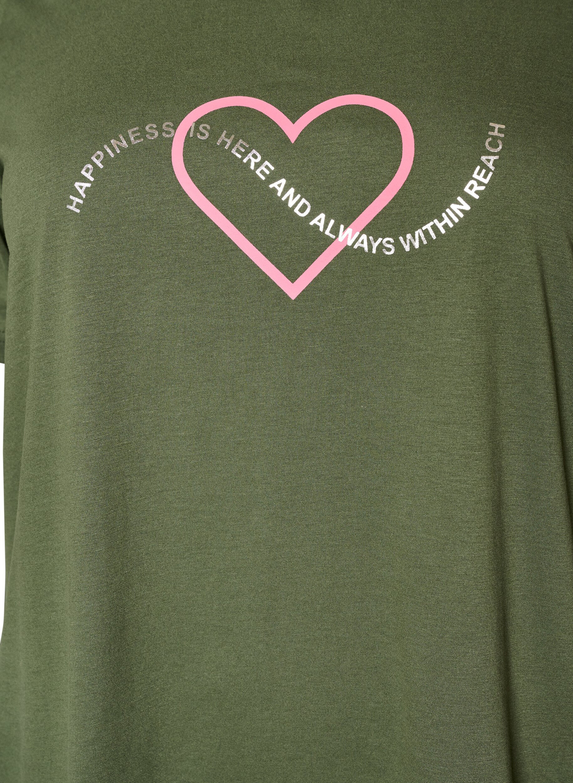 ZizziT-shirt med tryck, Gr&ouml;n, Packshot image number 2