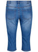 Emily lösa capribyxor i denim med smal passform, Blue Denim, Packshot image number 1