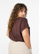 Kort&auml;rmad t-shirt i bomullsmix, Brun, Model image number 2