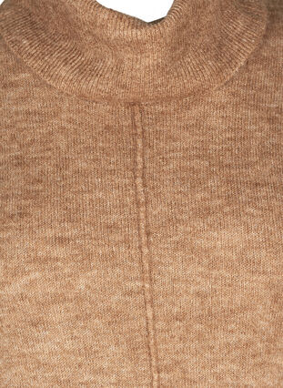 Melerad stickad tröja med polokrage, Burro Melange, Packshot image number 2