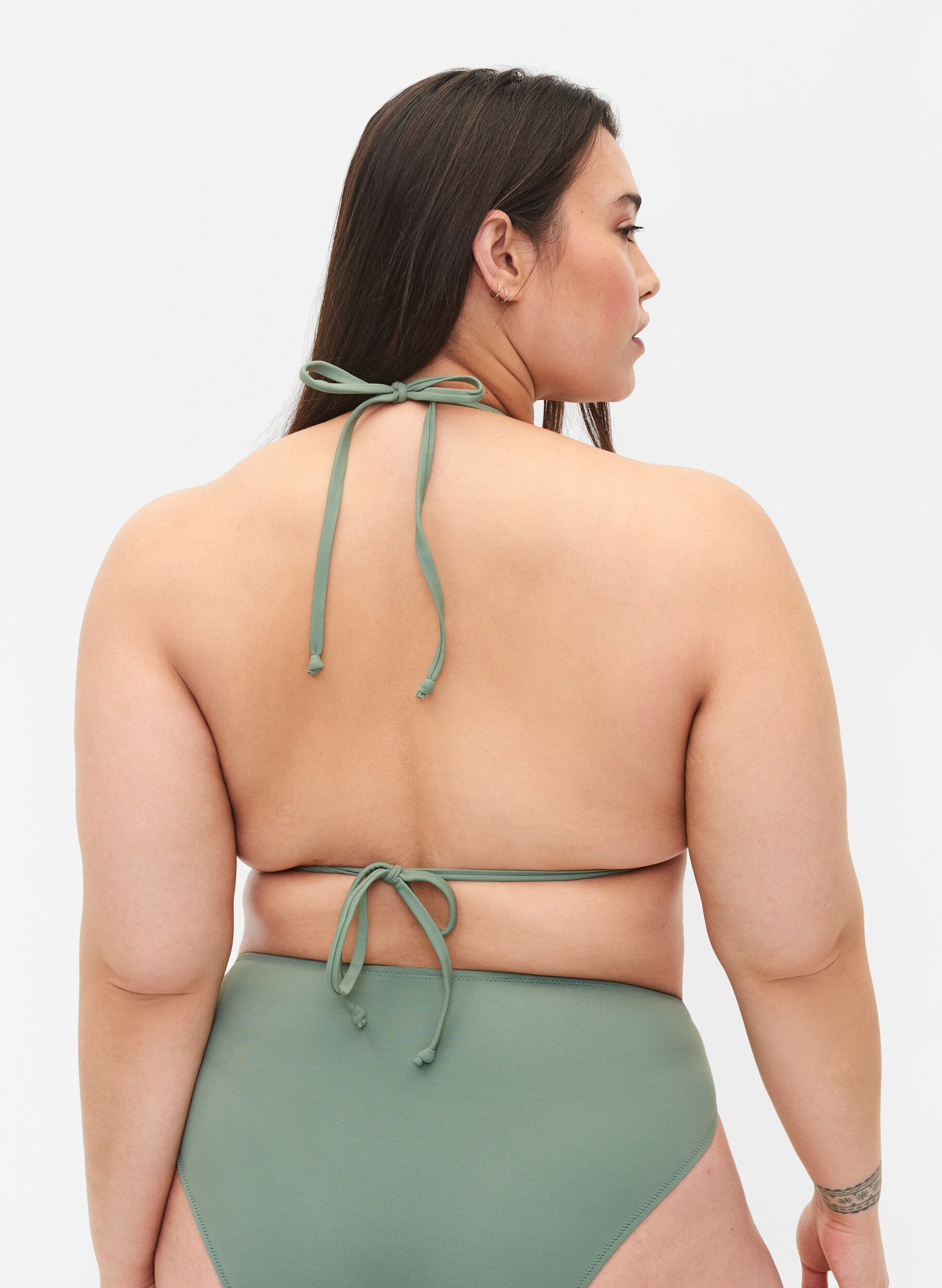 Zizzi Trekantsbikini-bh, Gr&ouml;n, Model image number 1