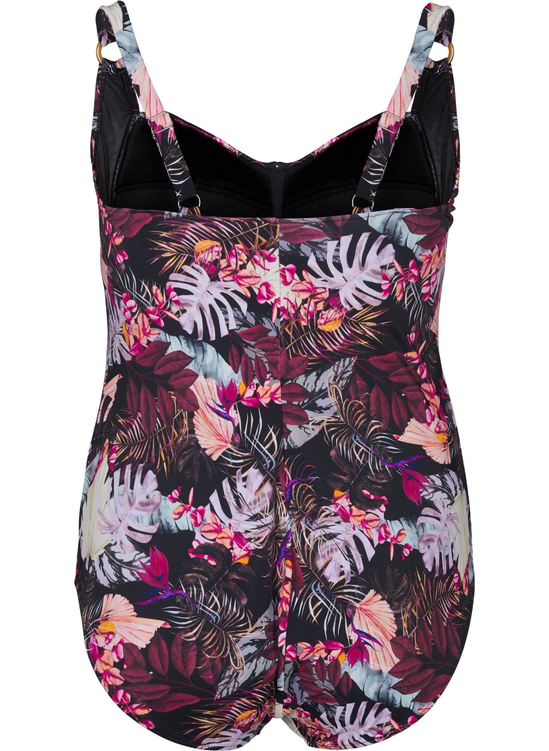 Zizzi Vadderad baddr&auml;kt med tryck, R&ouml;d, Packshot image number 1