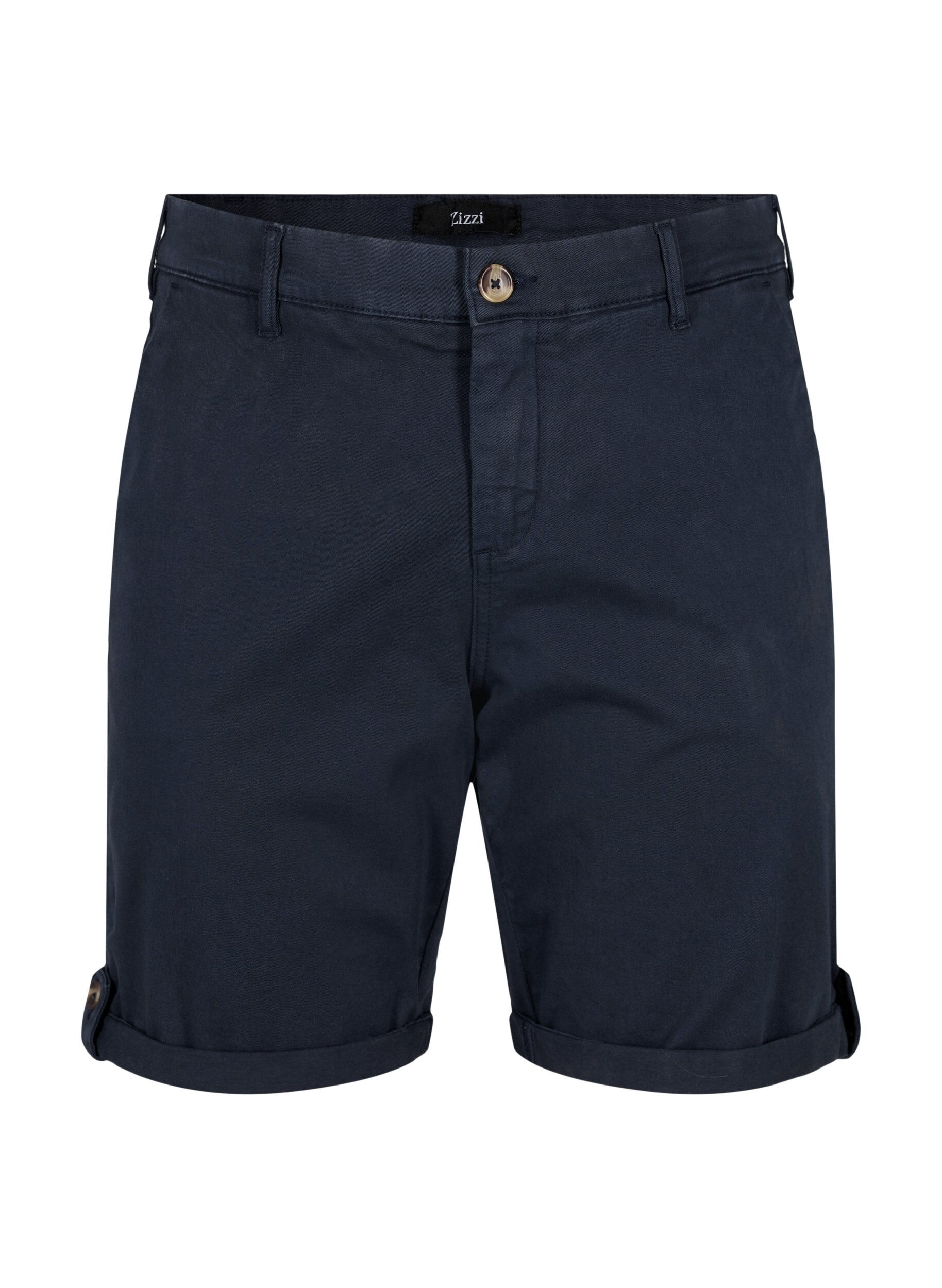 Zizzi Chinoshorts med fickor, Navy Blazer, Packshot image number 0