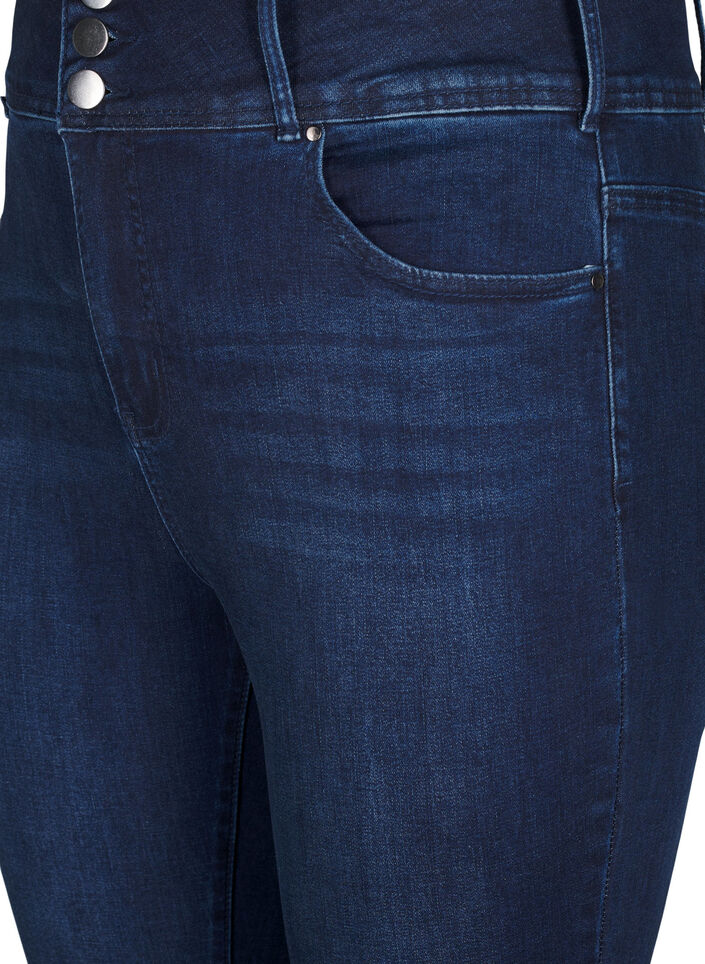 Superslimmade Bea-jeans med extra hög midja, Dark Blue, Packshot image number 2