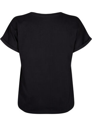 T-shirt i ekologisk bomull med engelsk brodyr, Black, Packshot image number 1