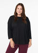 Jerseyblus med 3/4-&auml;rm, Svart, Model image number 0