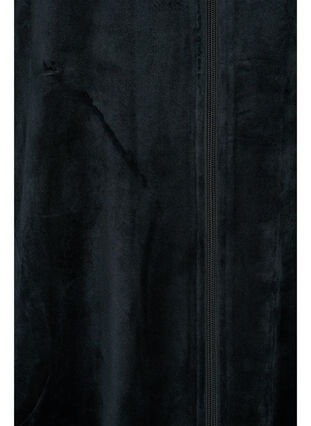 Velour morgonrock med blixtlås, Black, Packshot image number 3