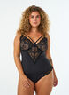 Body i spets med bygel och banddetaljer, Svart, Model image number 0