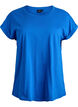 Kort&auml;rmad t-shirt i bomullsblandning, Bl&aring;, Packshot image number 0