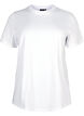 Enkel t-shirt i bomull med rund halsringning, Vit, Packshot image number 0