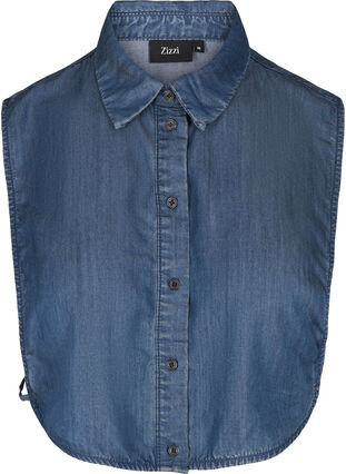 Lös skjortkrage i lyocell, Blue Denim , Packshot image number 0