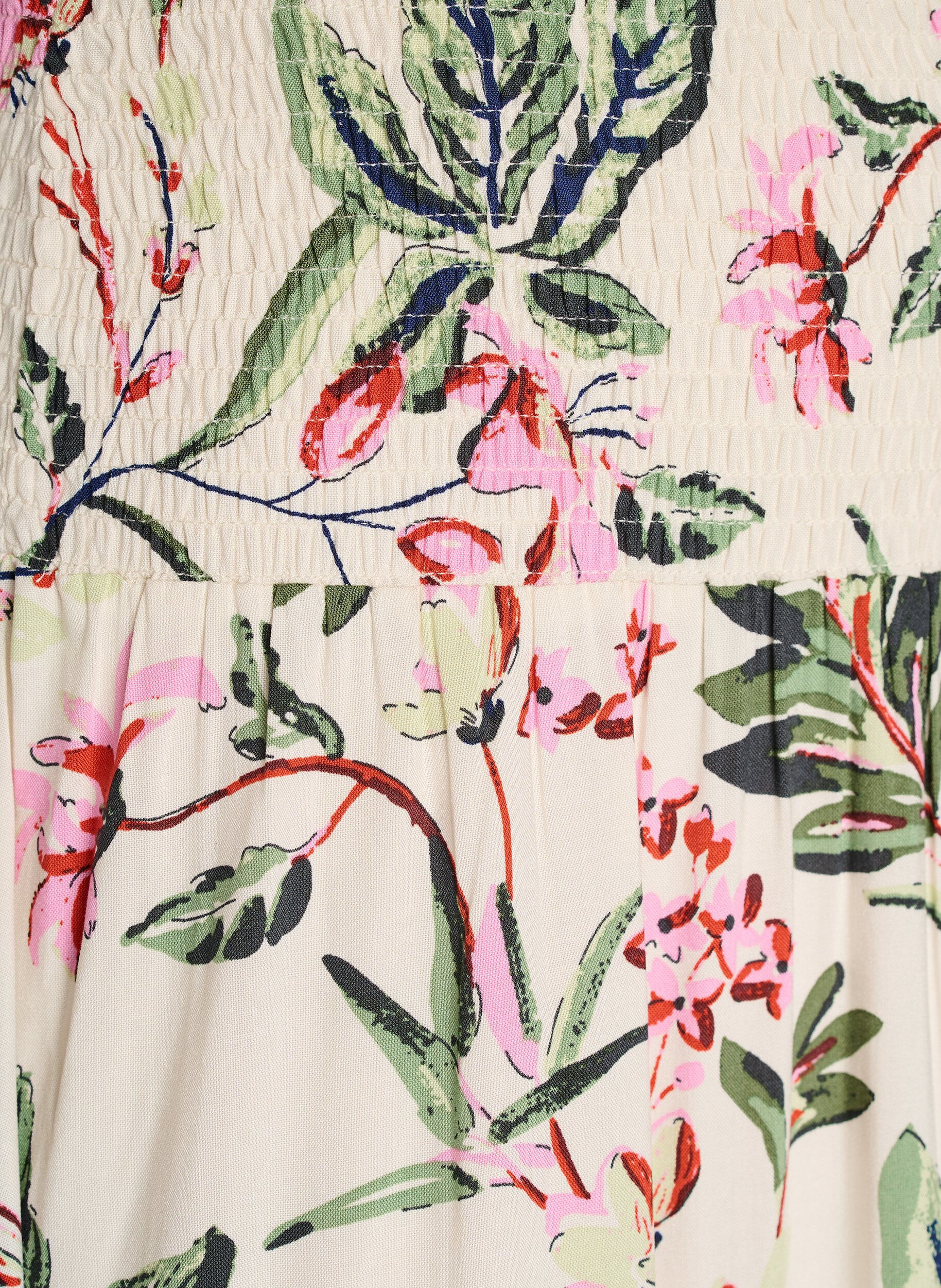 Zizzi Maxikjol i viskos med smock, Vanilla, Packshot image number 2