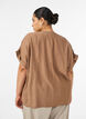 Blus i viskos med knappar och struktur, Brun, Model image number 2