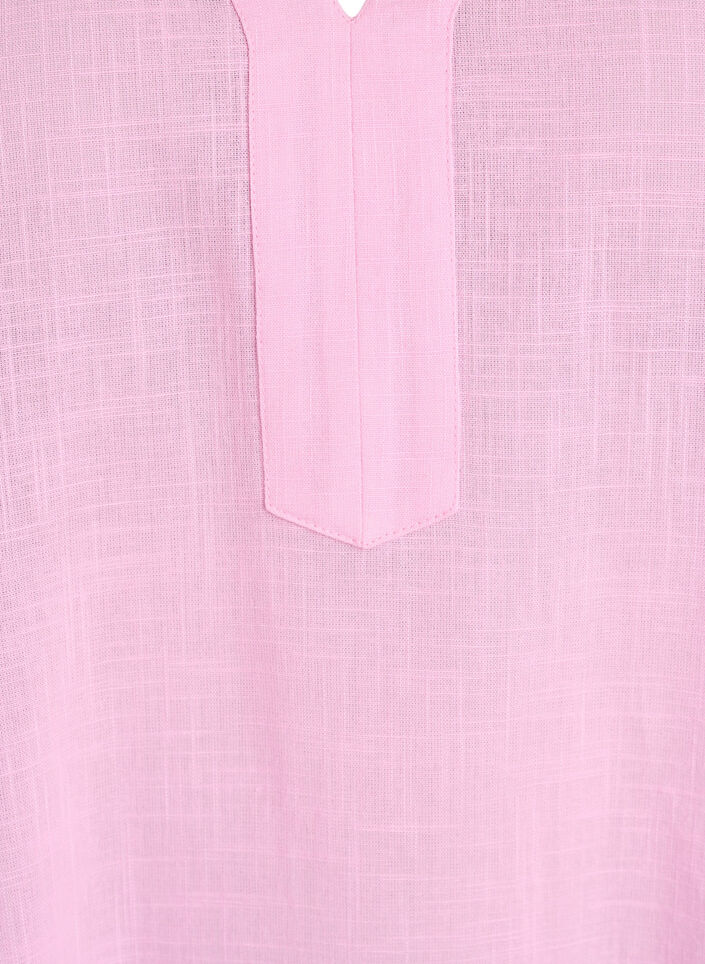 Tunika i bomull med v-ringning, Rosa, Packshot image number 2