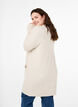 Ribbstickad kofta med fickor, Beige, Model image number 2
