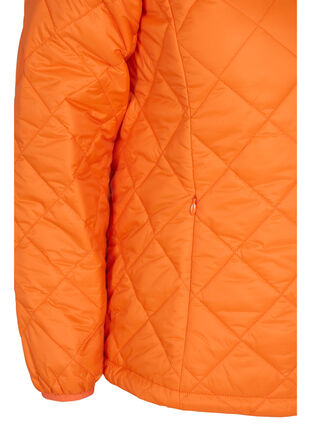 Quiltad lättviktsjacka med dragkedja och fickor, Mandarin Orange, Packshot image number 3