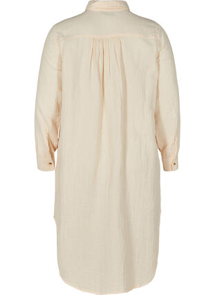 Lång bomullsskjorta med klassisk krage, Mother Of Pearl, Packshot image number 1