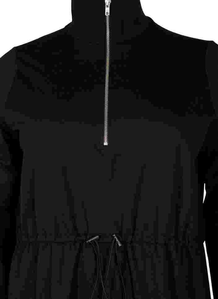 Sweatshirtklänning med dragkedja och dragsko, Black, Packshot image number 2