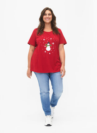 T-shirt med jultryck och paljetter, Tango R. W. Snowman, Model image number 2