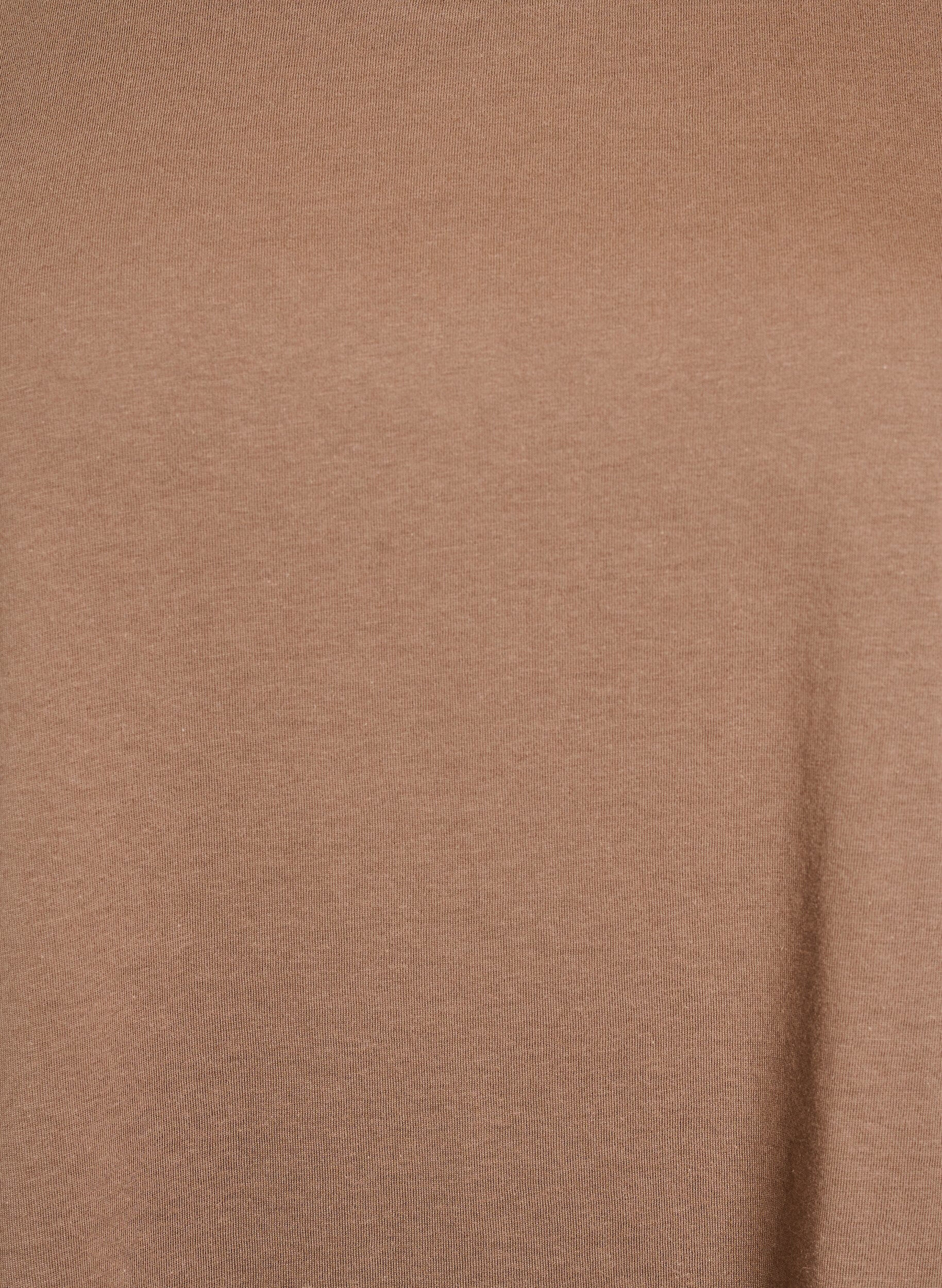 ZizziKort&auml;rmad t-shirt i bomullsmix, Brun, Packshot image number 2