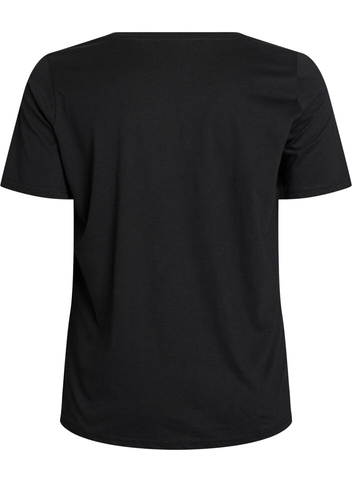 T-shirt med tryck, Svart, Packshot image number 1