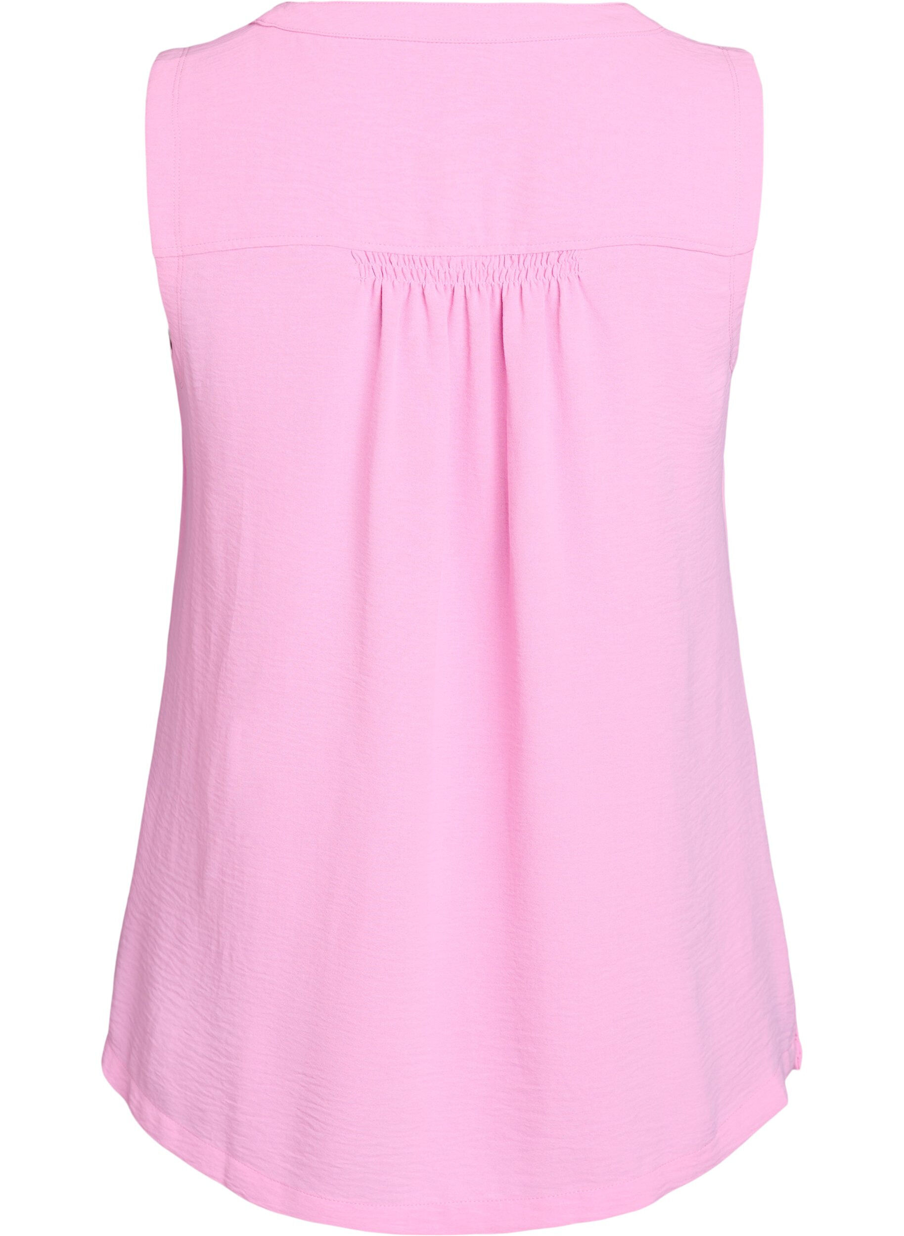 Zizzi&Auml;rml&ouml;s topp med rynkdetaljer, Rosa, Packshot image number 1