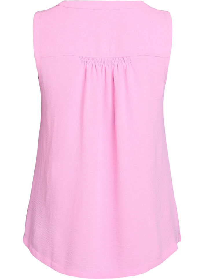&Auml;rml&ouml;s topp med rynkdetaljer, Rosa, Packshot image number 1